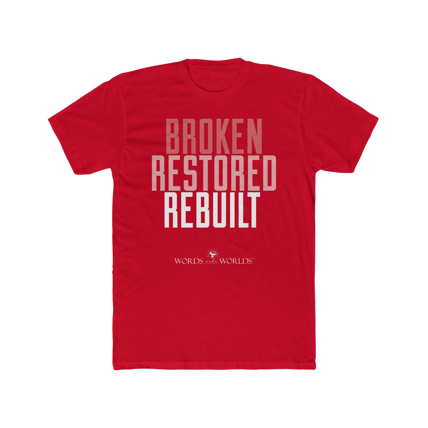 Broken Restored Rebuilt Unisex Cotton Crew Tee - Bold Faith-Inspired Graphic Tee