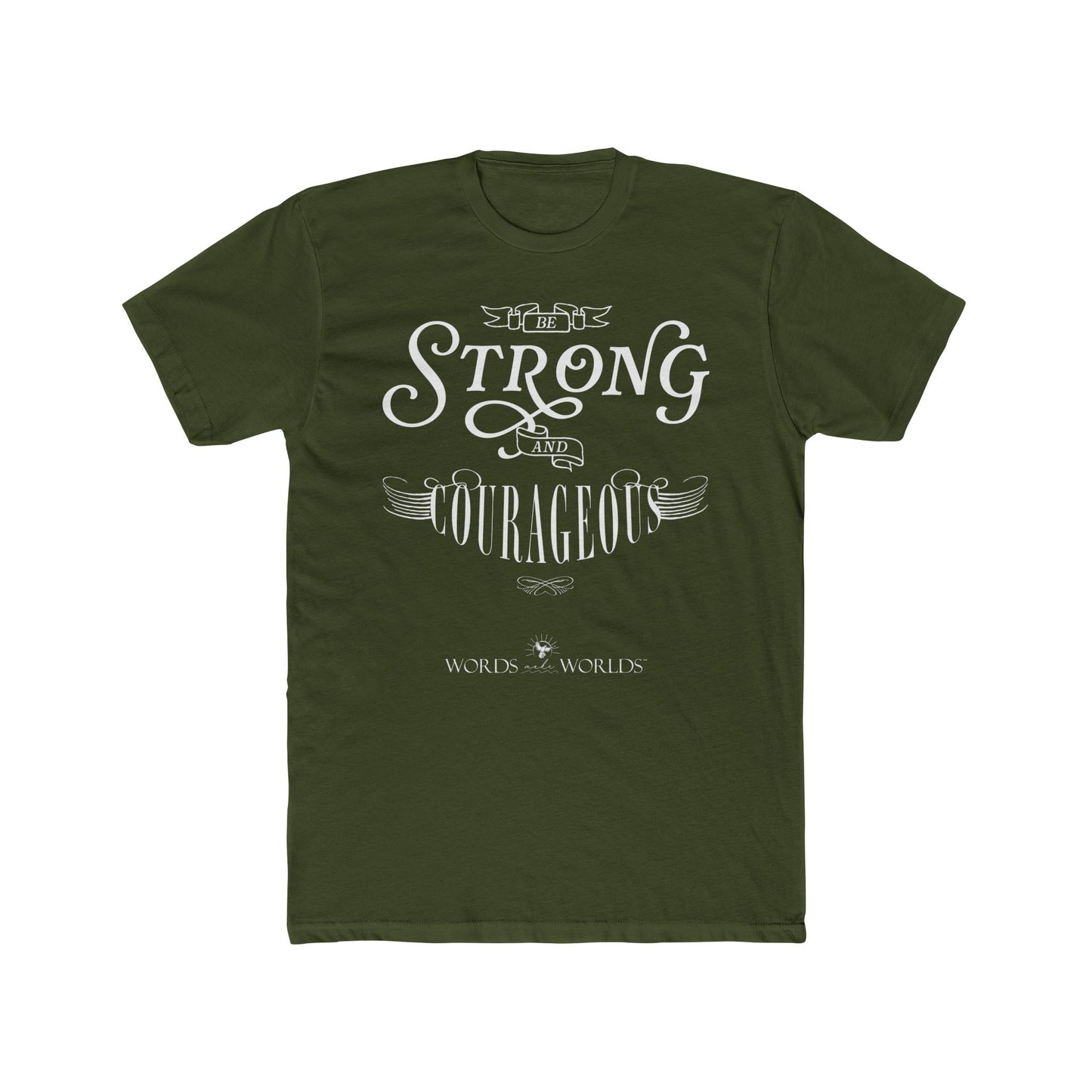 Be Strong And Courageous Unisex Cotton Crew Tee - Bold Faith-Inspired Graphic Tee