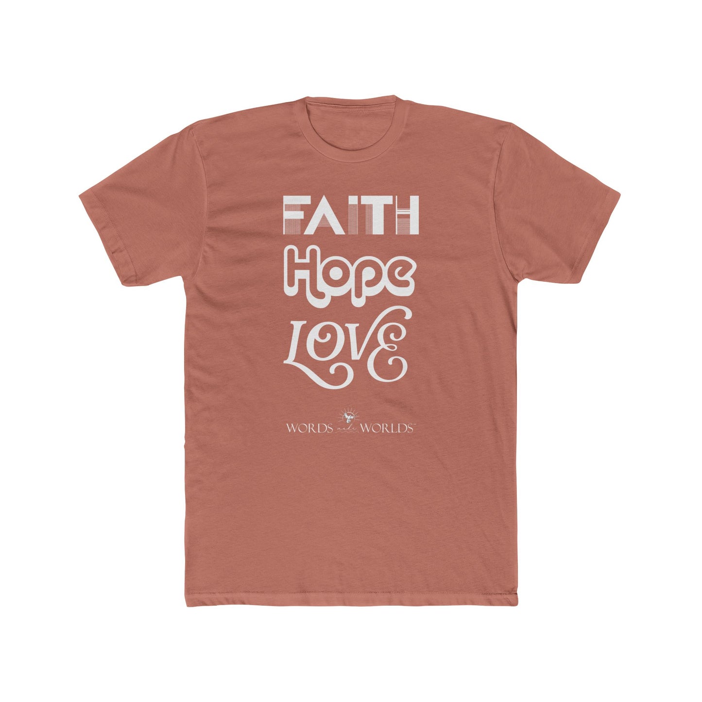 Faith Hope Love Unisex Cotton Crew Tee - Bold Faith-Inspired Graphic Tee
