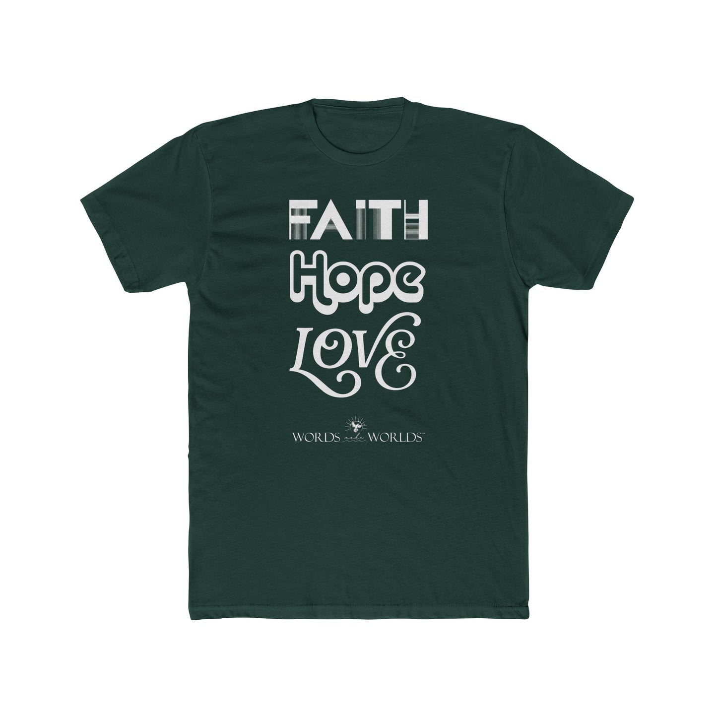 Faith Hope Love Unisex Cotton Crew Tee - Bold Faith-Inspired Graphic Tee