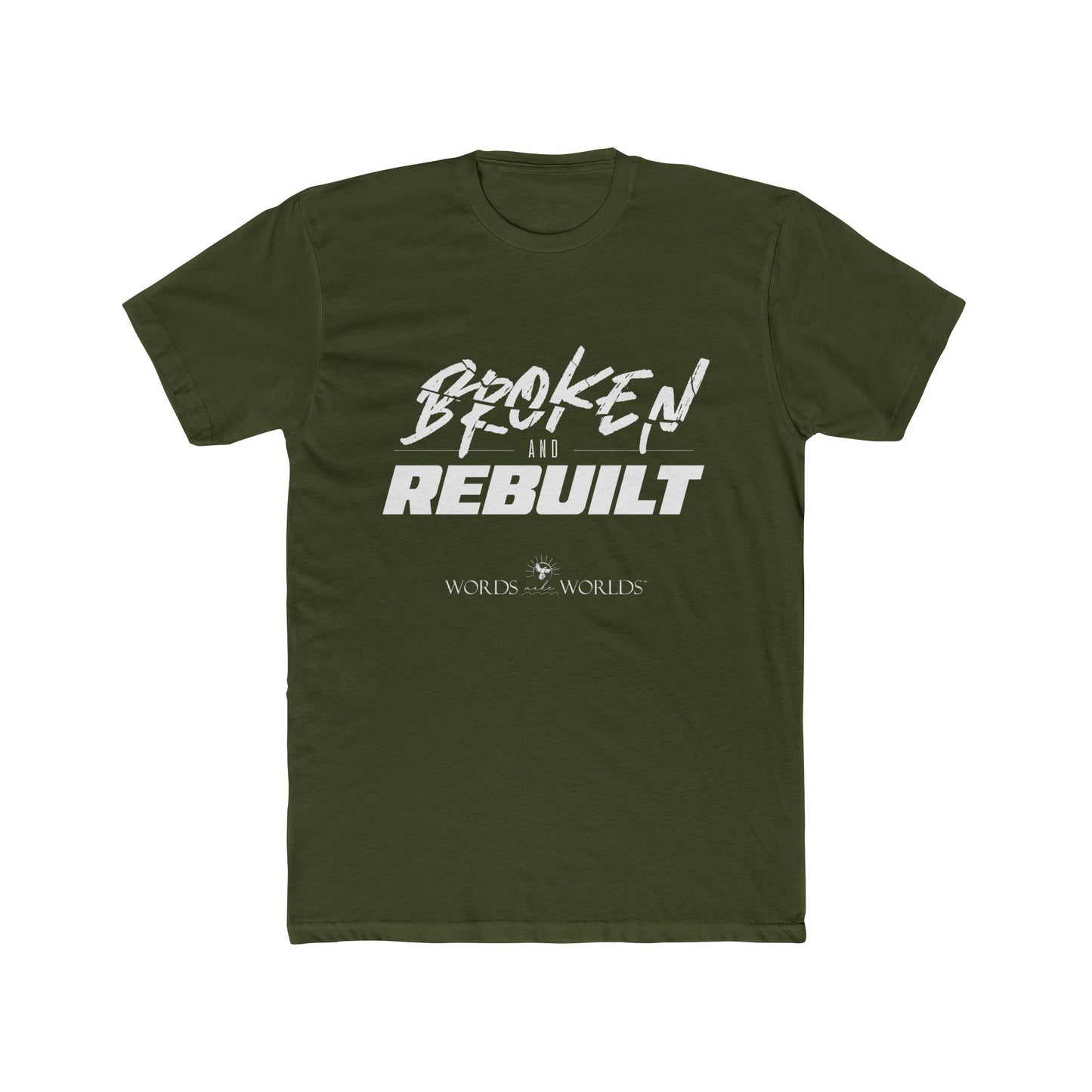 Broken and Rebuilt Unisex Cotton Crew Tee - Bold Faith-Inspired Graphic Tee