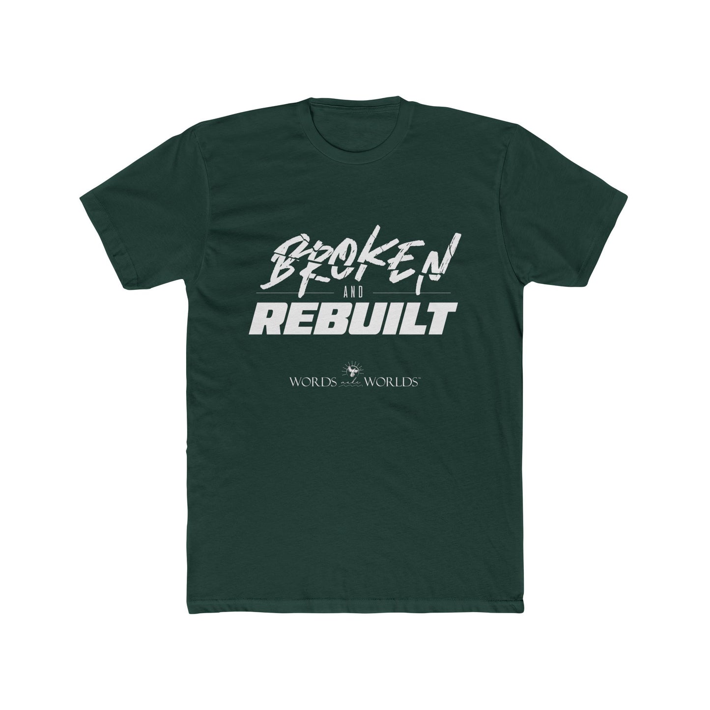 Broken and Rebuilt Unisex Cotton Crew Tee - Bold Faith-Inspired Graphic Tee
