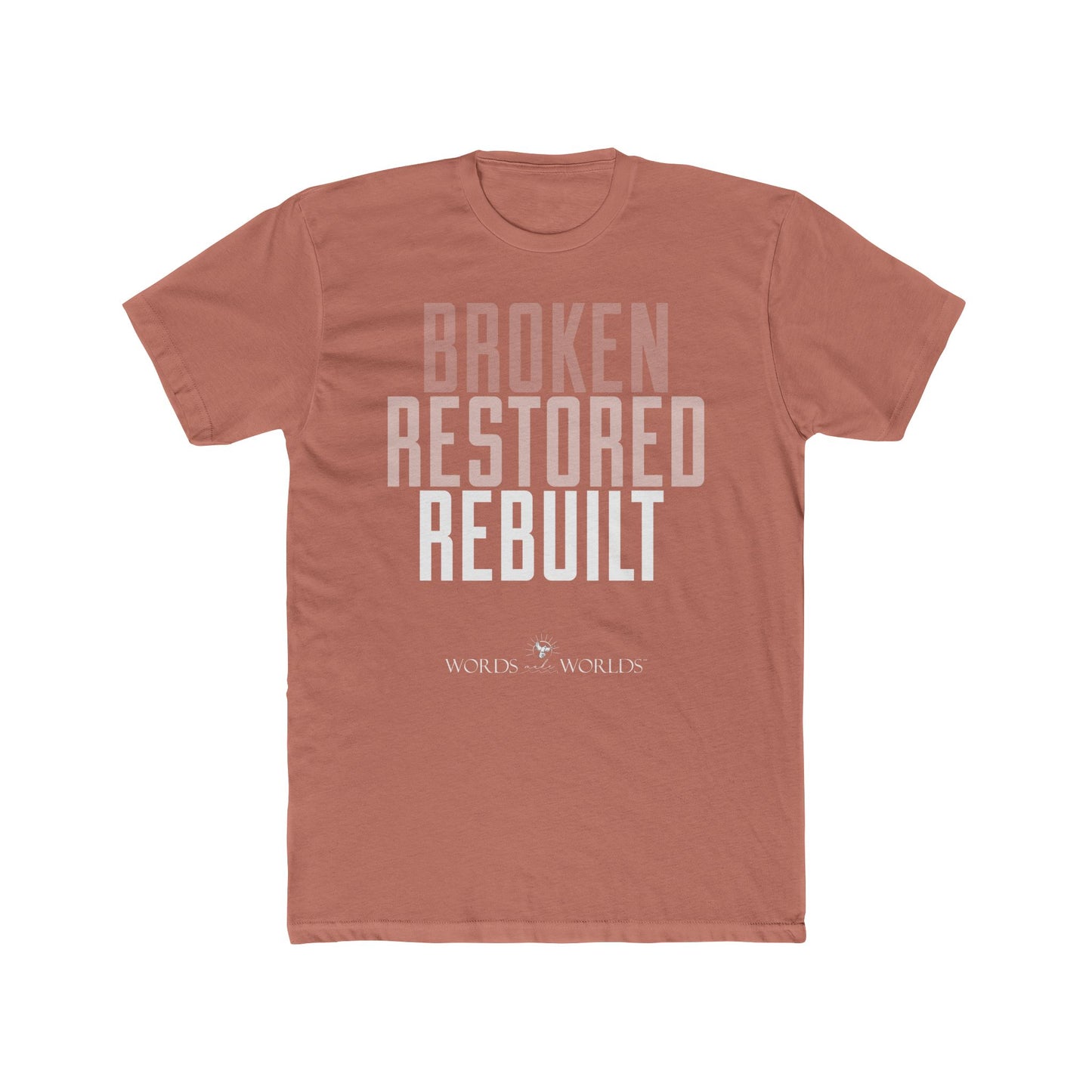 Broken Restored Rebuilt Unisex Cotton Crew Tee - Bold Faith-Inspired Graphic Tee