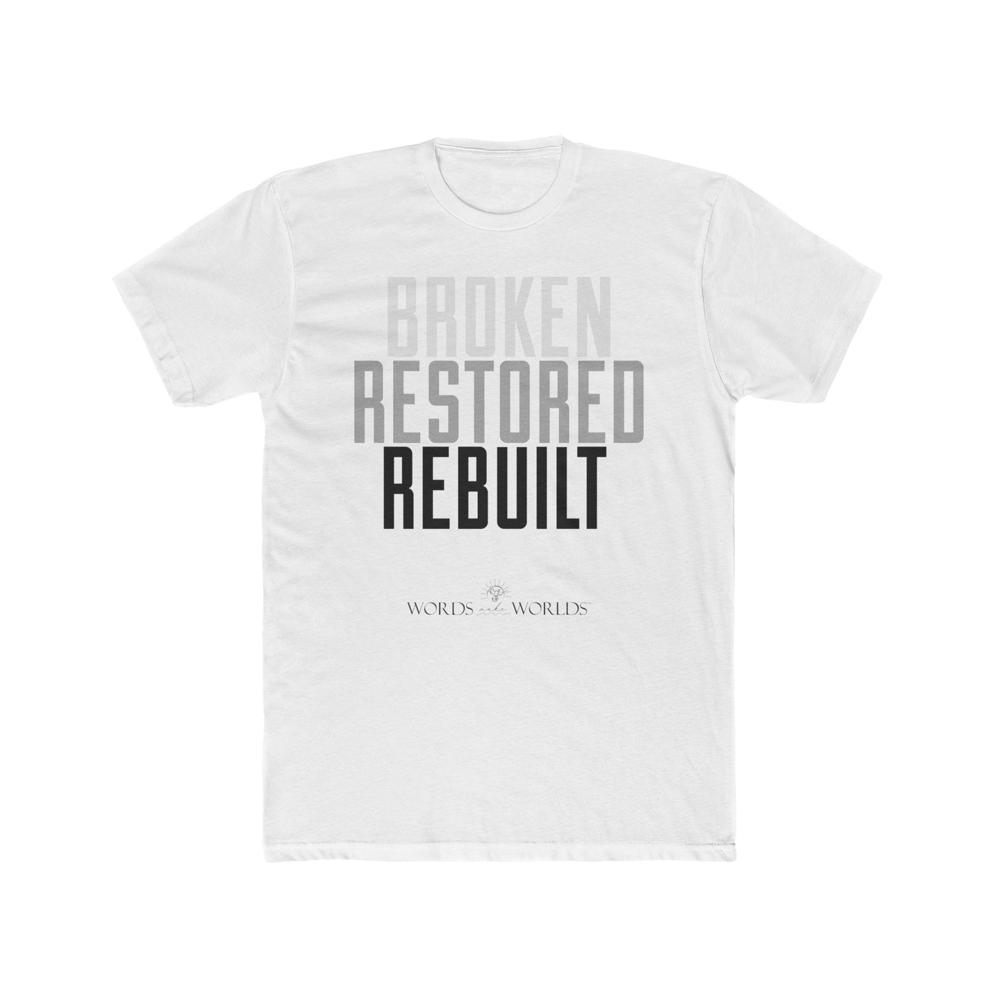 Broken Restored Rebuilt Unisex Cotton Crew Tee - Bold Faith-Inspired Graphic Tee