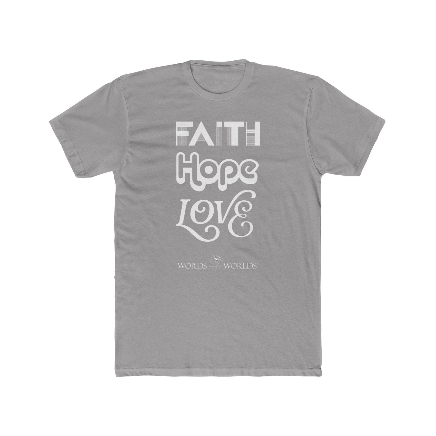 Faith Hope Love Unisex Cotton Crew Tee - Bold Faith-Inspired Graphic Tee
