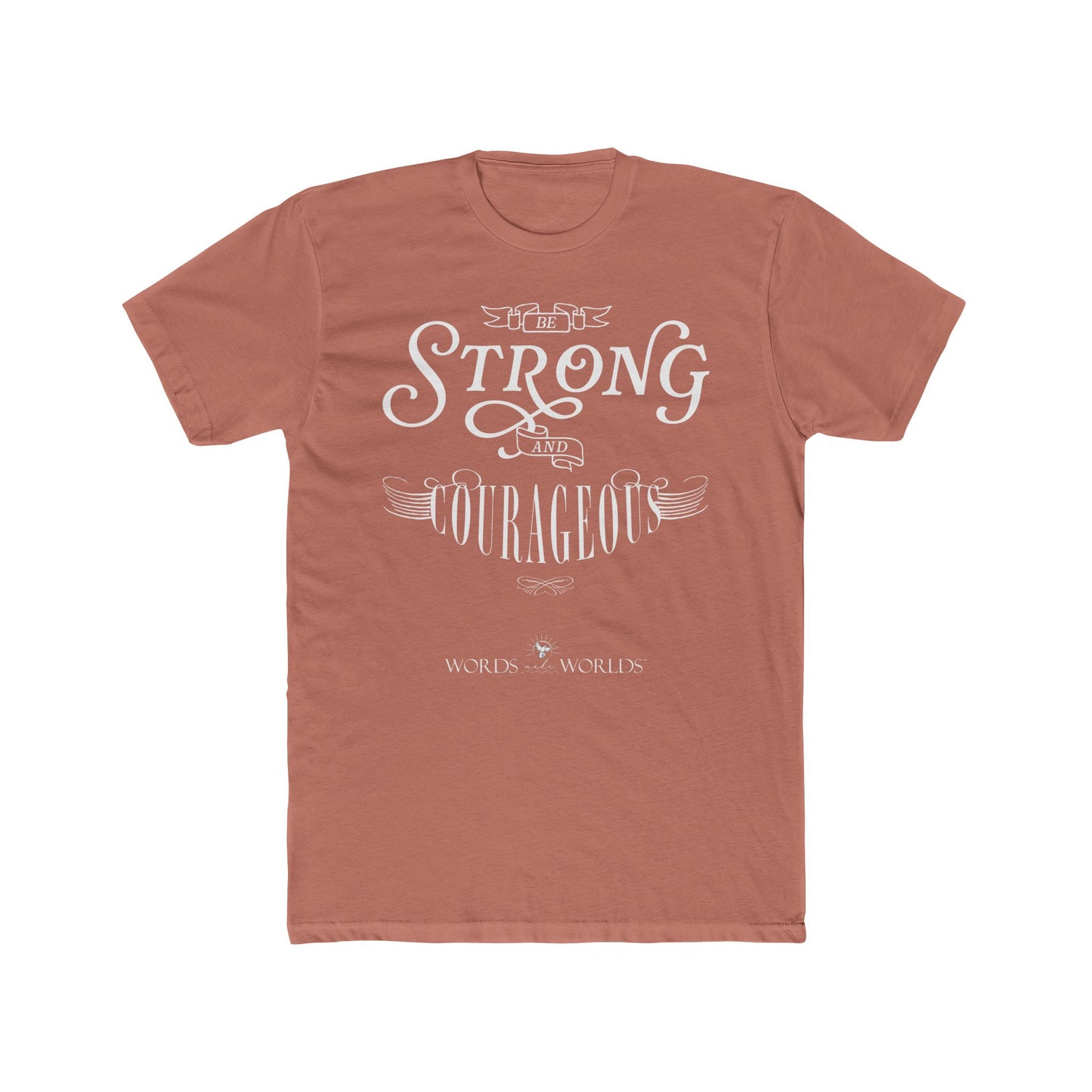 Be Strong And Courageous Unisex Cotton Crew Tee - Bold Faith-Inspired Graphic Tee