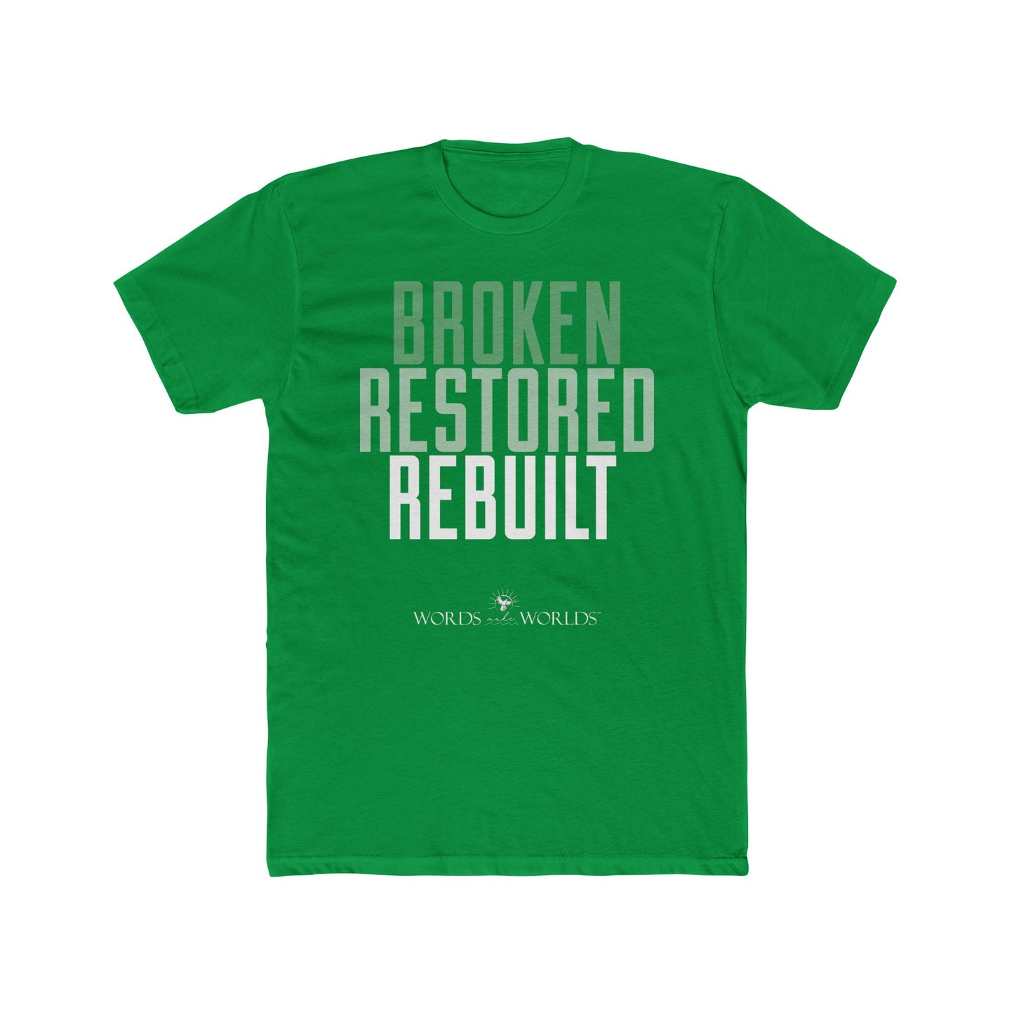 Broken Restored Rebuilt Unisex Cotton Crew Tee - Bold Faith-Inspired Graphic Tee