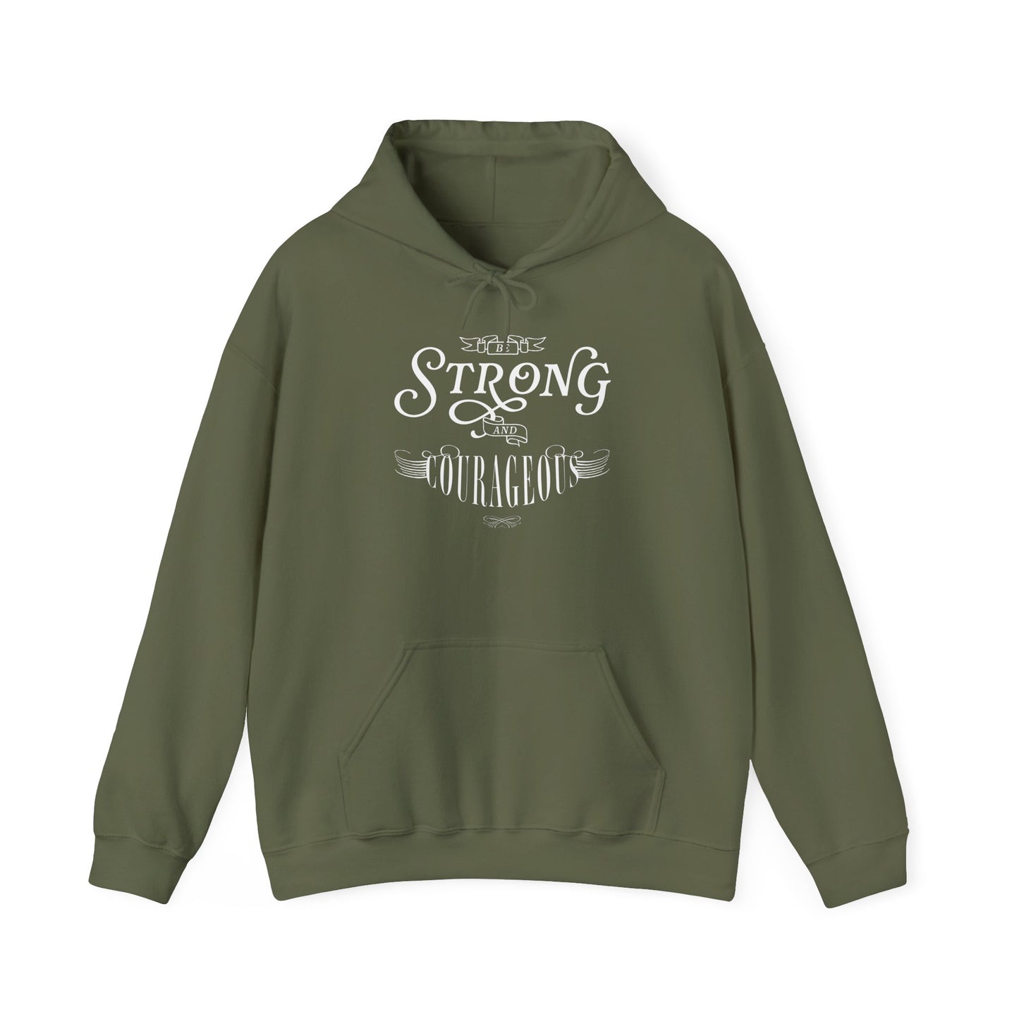 Unisex Heavy Blend Hoodie - "Be Strong and Courageous" - Motivational Gift for Him or Her