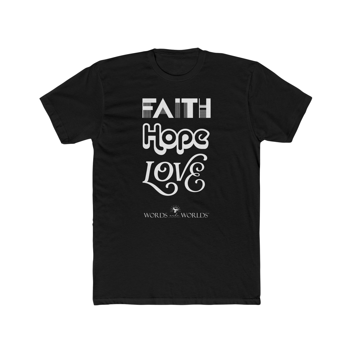Faith Hope Love Unisex Cotton Crew Tee - Bold Faith-Inspired Graphic Tee