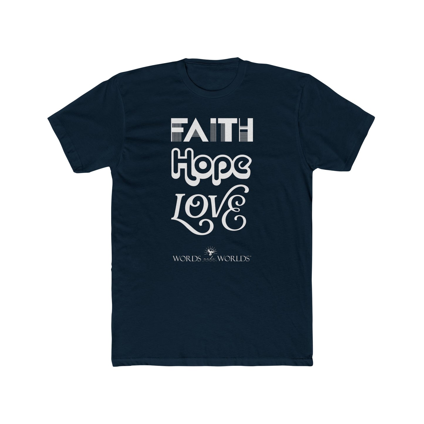 Faith Hope Love Unisex Cotton Crew Tee - Bold Faith-Inspired Graphic Tee