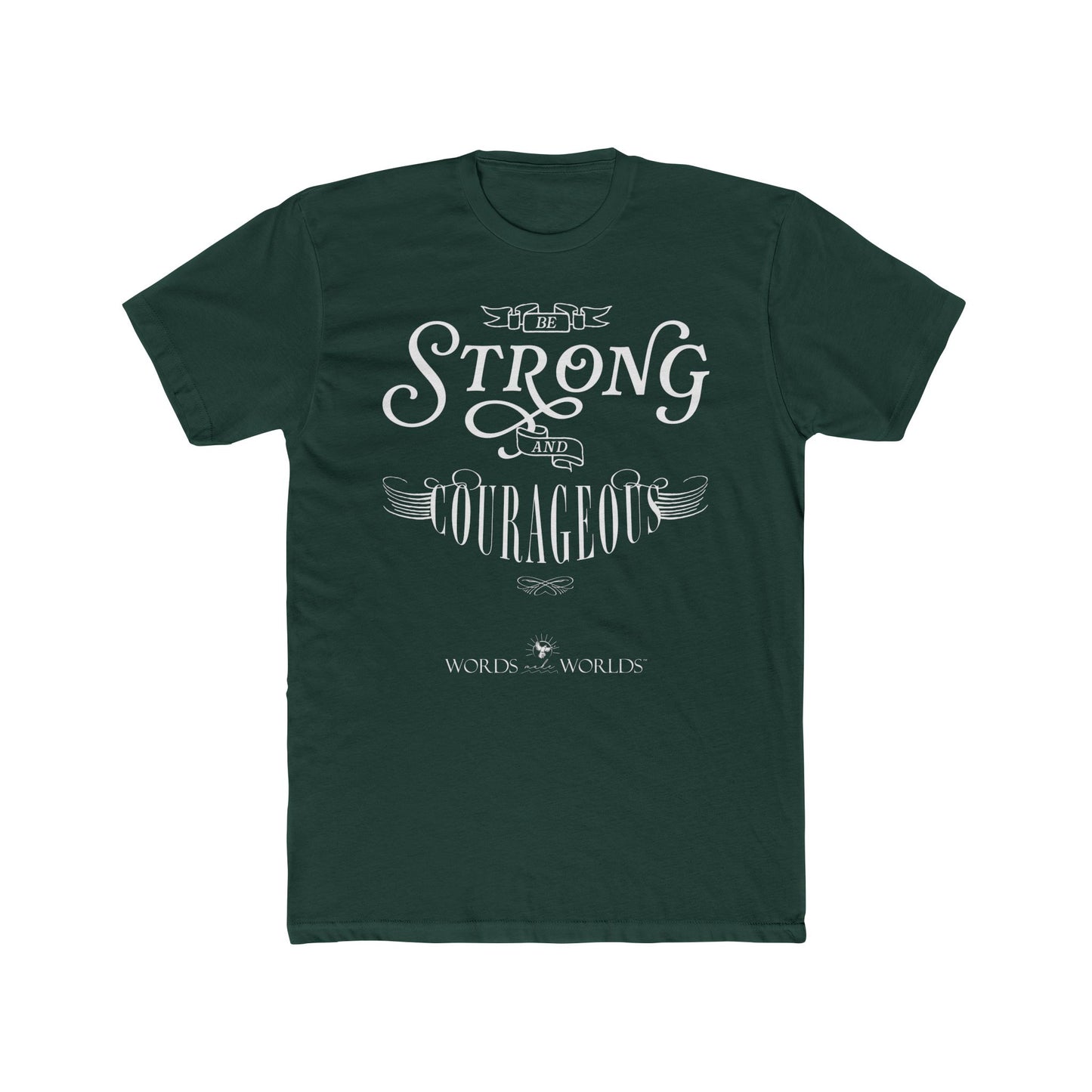 Be Strong And Courageous Unisex Cotton Crew Tee - Bold Faith-Inspired Graphic Tee