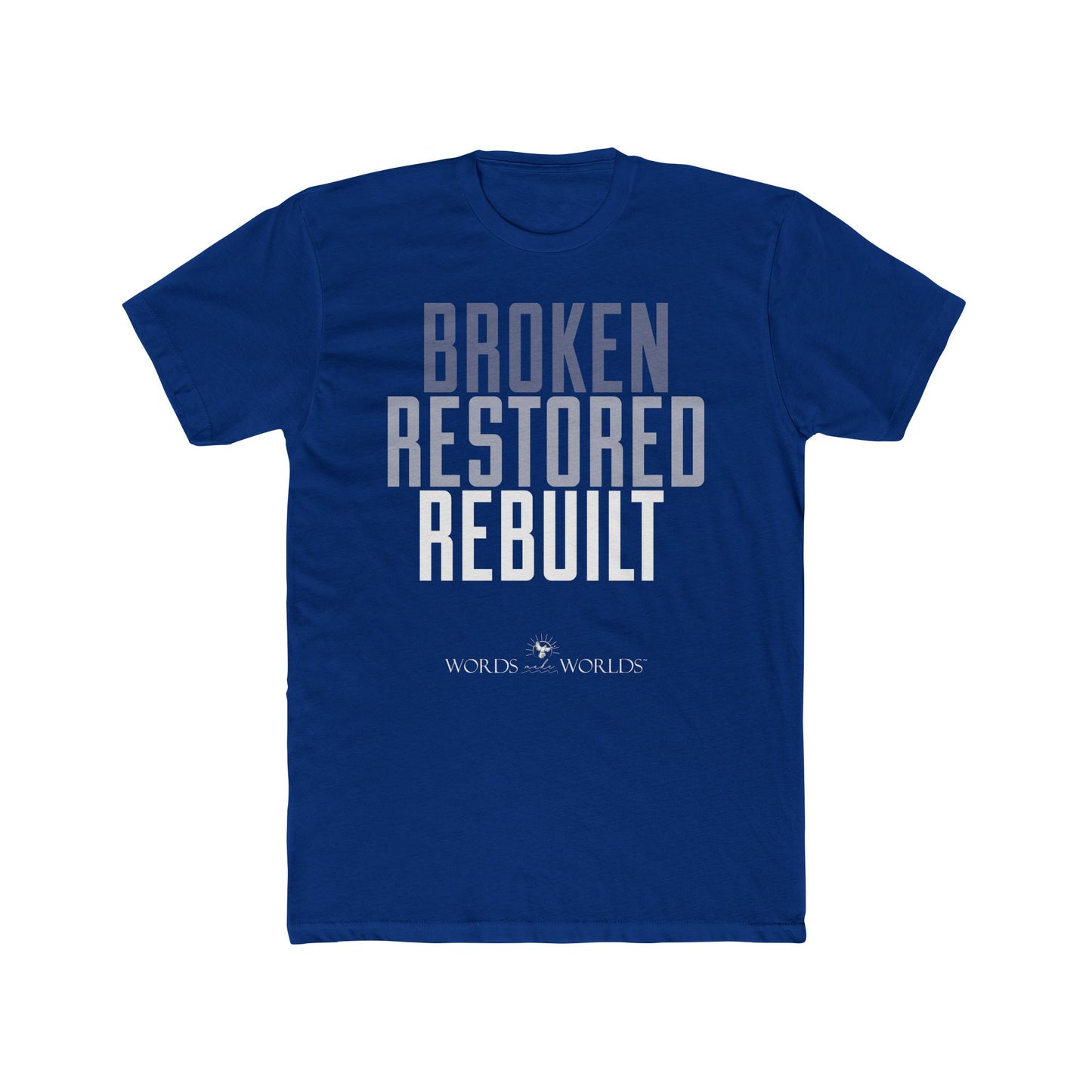 Broken Restored Rebuilt Unisex Cotton Crew Tee - Bold Faith-Inspired Graphic Tee