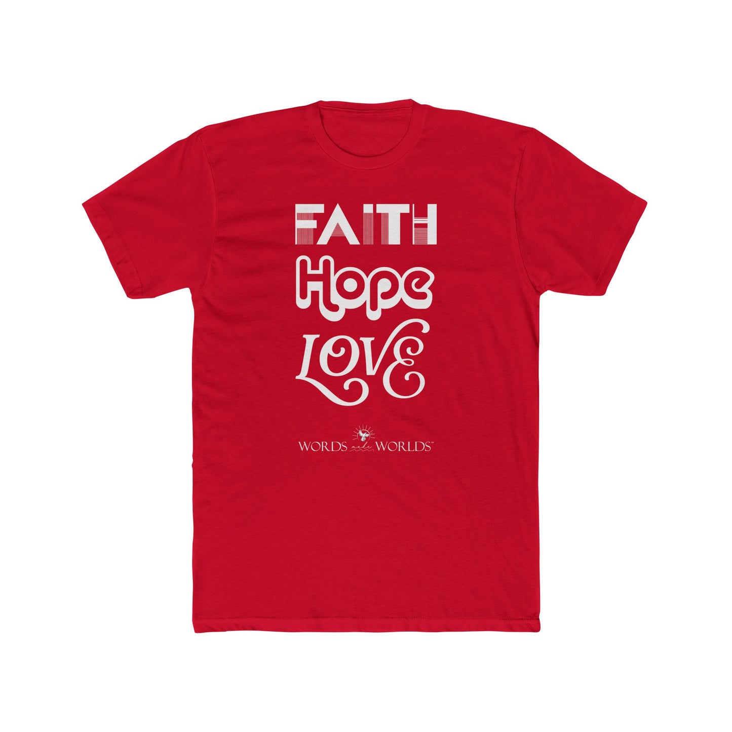 Faith Hope Love Unisex Cotton Crew Tee - Bold Faith-Inspired Graphic Tee