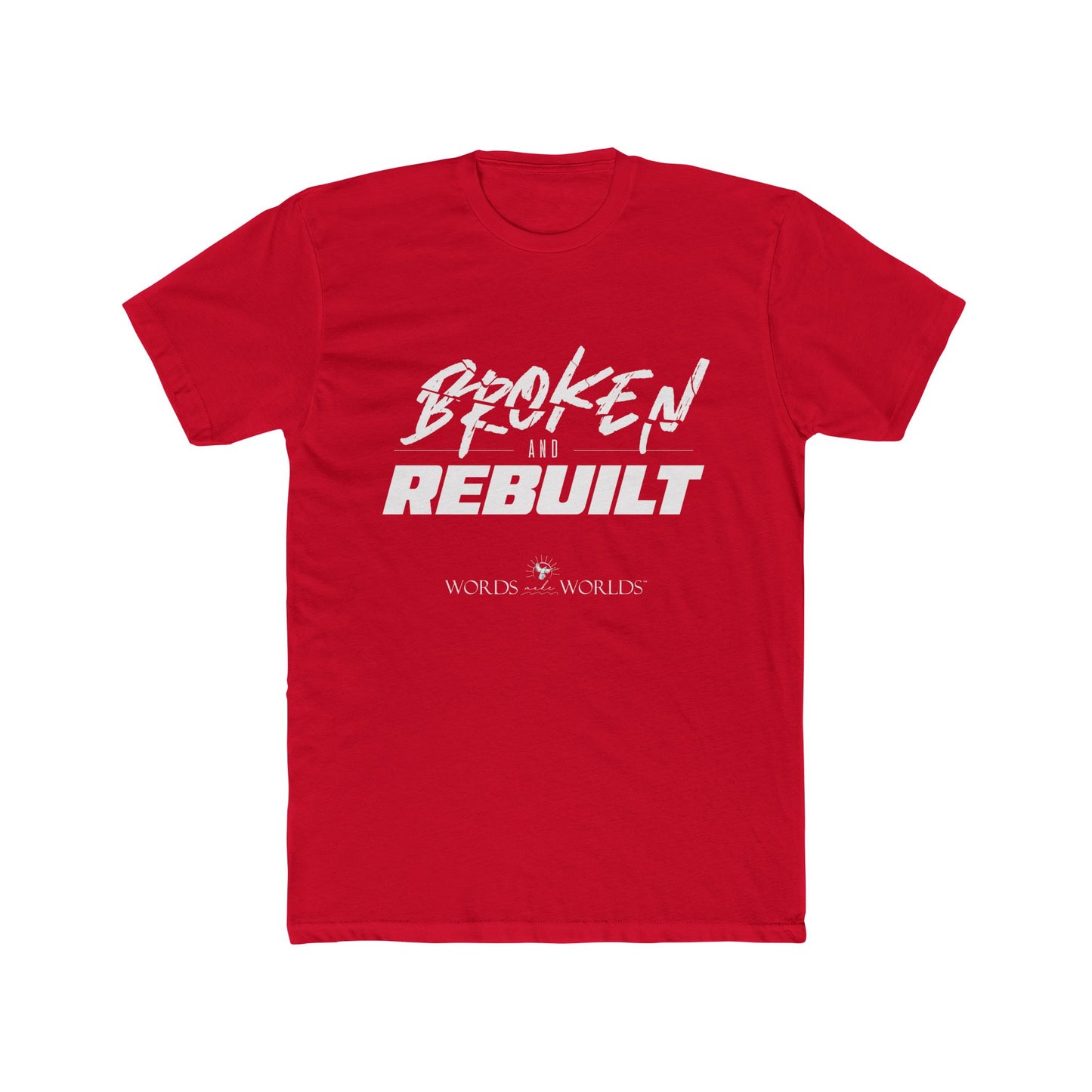 Broken and Rebuilt Unisex Cotton Crew Tee - Bold Faith-Inspired Graphic Tee
