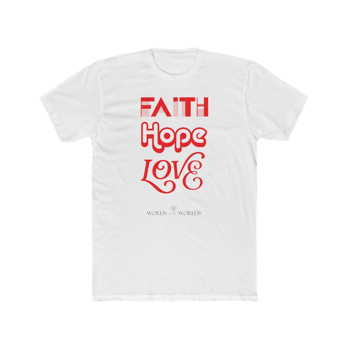 Faith Hope Love Unisex Cotton Crew Tee - Bold Faith-Inspired Graphic Tee