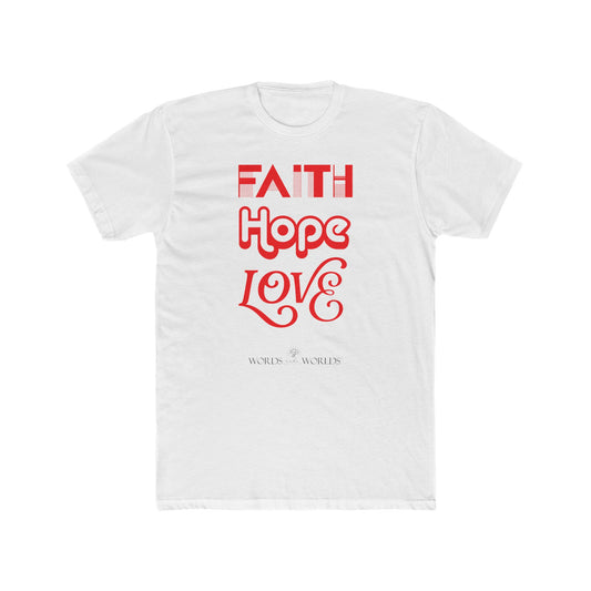 Faith Hope Love Unisex Cotton Crew Tee - Bold Faith-Inspired Graphic Tee