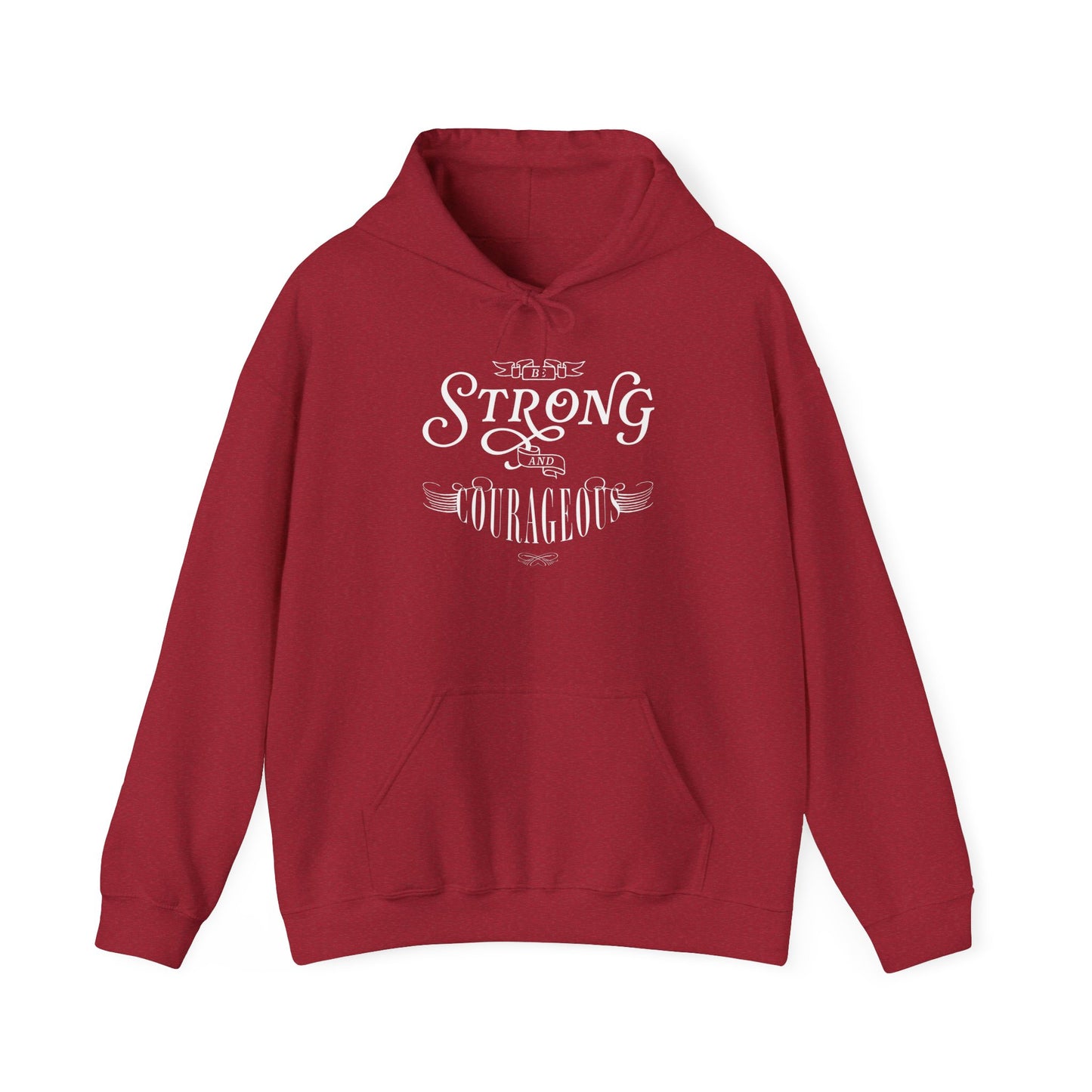 Unisex Heavy Blend Hoodie - "Be Strong and Courageous" - Motivational Gift for Him or Her
