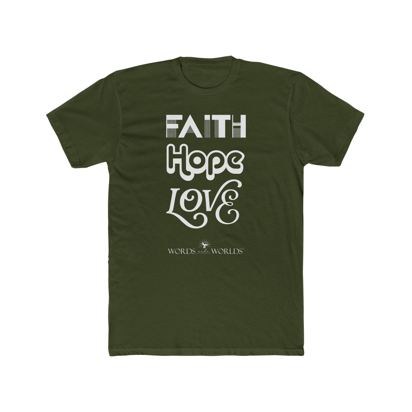 Faith Hope Love Unisex Cotton Crew Tee - Bold Faith-Inspired Graphic Tee