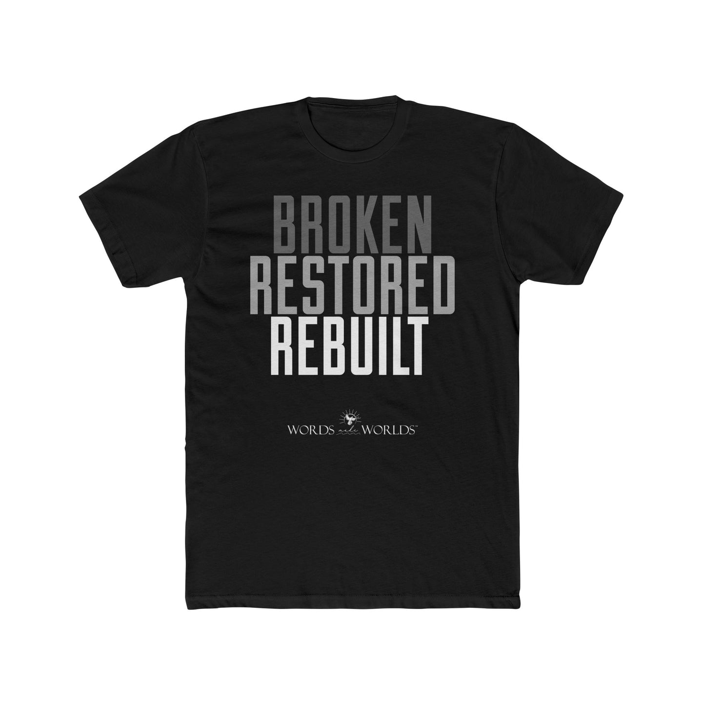Broken Restored Rebuilt Unisex Cotton Crew Tee - Bold Faith-Inspired Graphic Tee