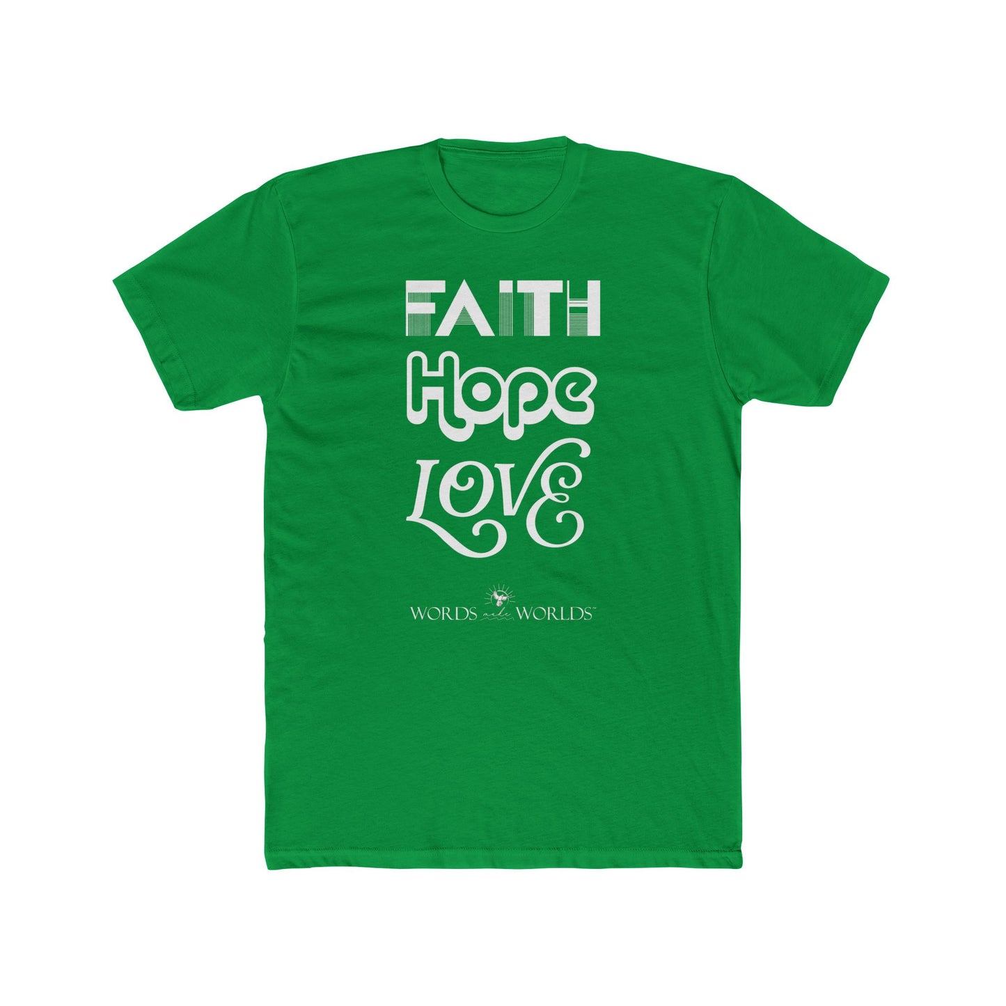 Faith Hope Love Unisex Cotton Crew Tee - Bold Faith-Inspired Graphic Tee